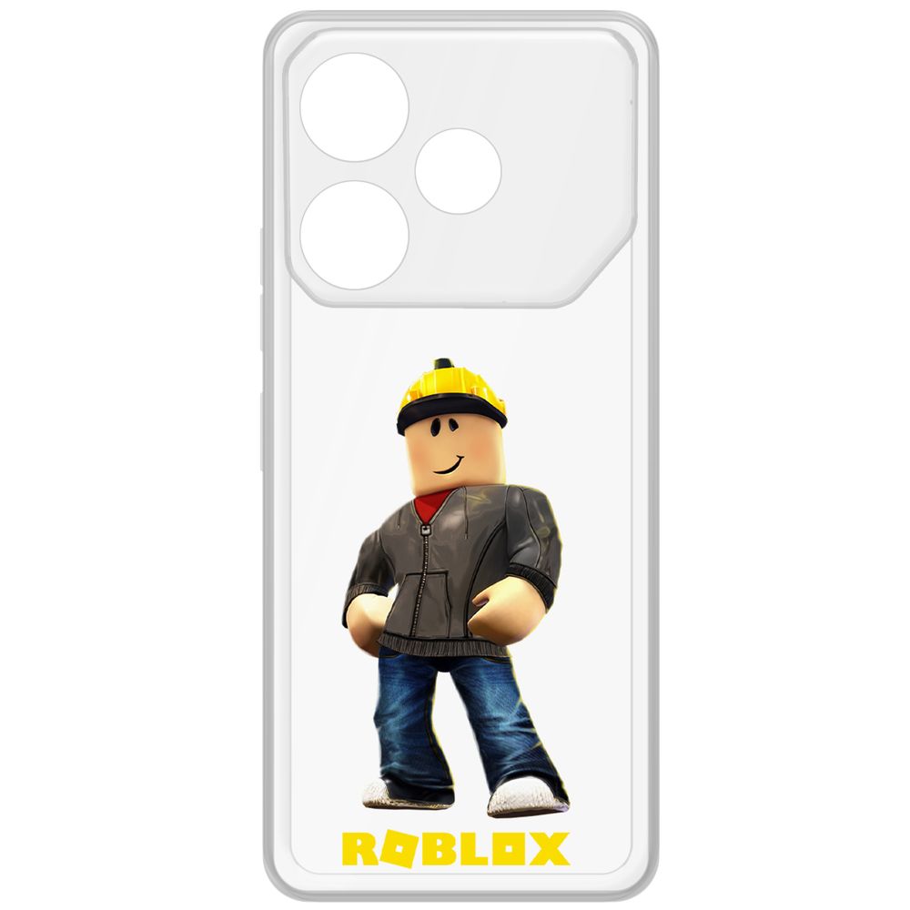 

Чехол-накладка Krutoff Clear Case Roblox-Строитель для TECNO Pova 6, Прозрачный