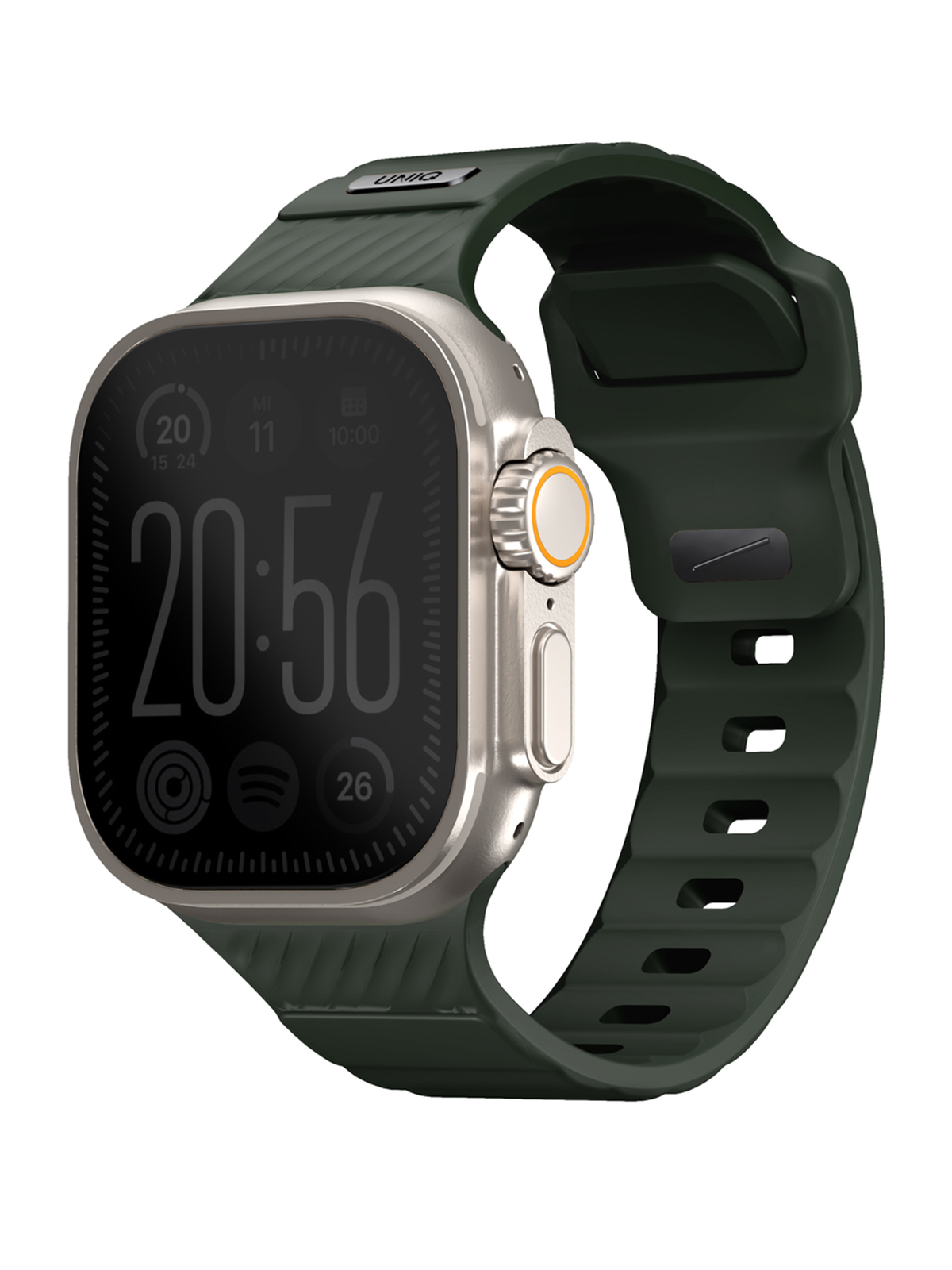 Ремешок Uniq для Apple Watch 49/45/44/42 mm STRIDE из каучука FKM Green