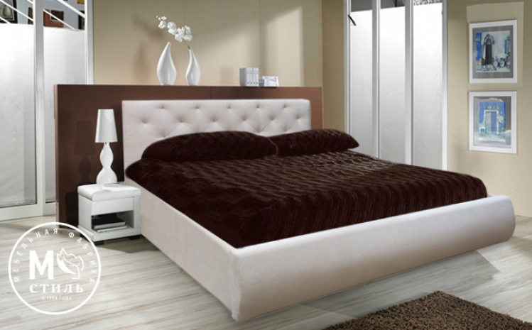 фото Кровать 1800 мм с подъёмным механизмом интерьерная м-стиль