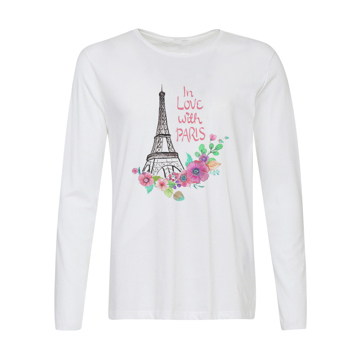 

Лонгслив CoolPodarok In love with Paris. Винтаж, Белый, 6w015944