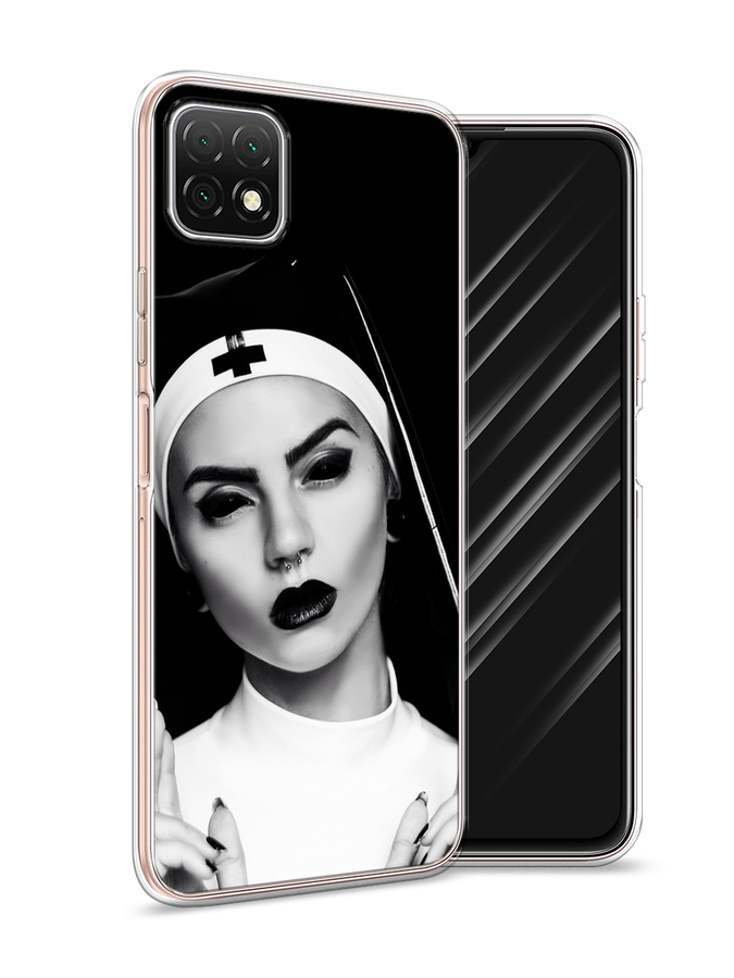 

Чехол Awog на Wiko T3 "Черная монашка", Белый;черный