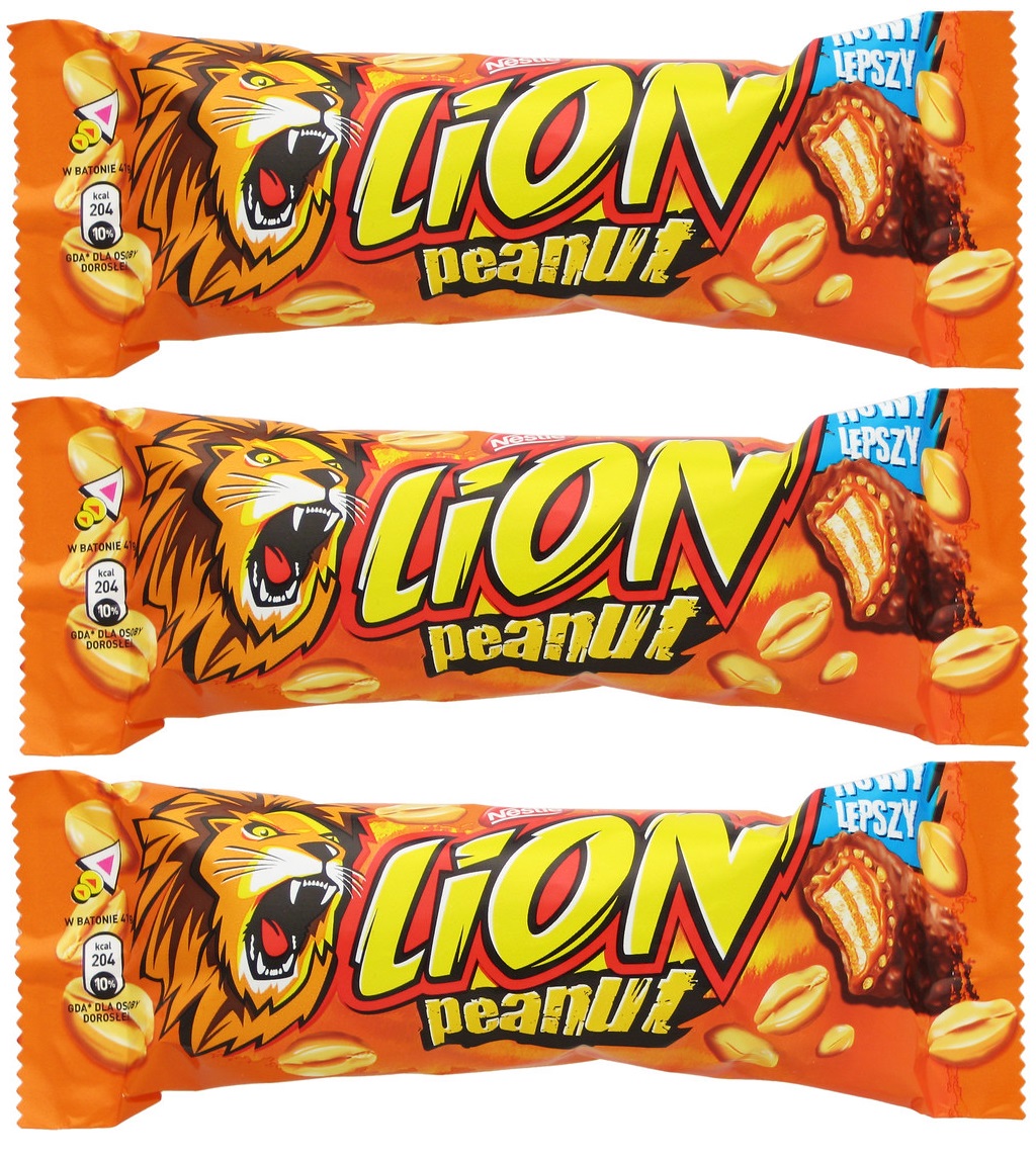 фото Батончик nestle lion peanut с арахисовым маслом, 41 г х 3 шт