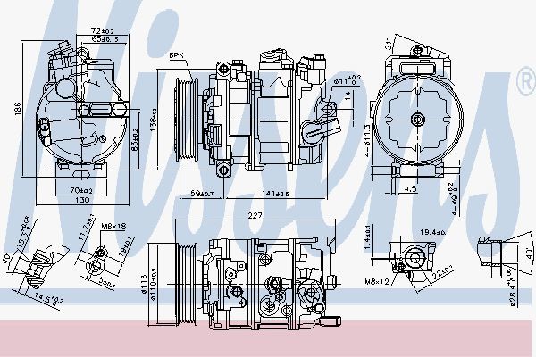 Компрессор Кондиционера Vоlкswаgеn Раssат В7 (362 365) (10-) 3.6 Fsi NISSENS 890632