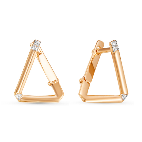 

Серьги из красного золота ЯХОНТ Золотой 178291, фианит, 178291