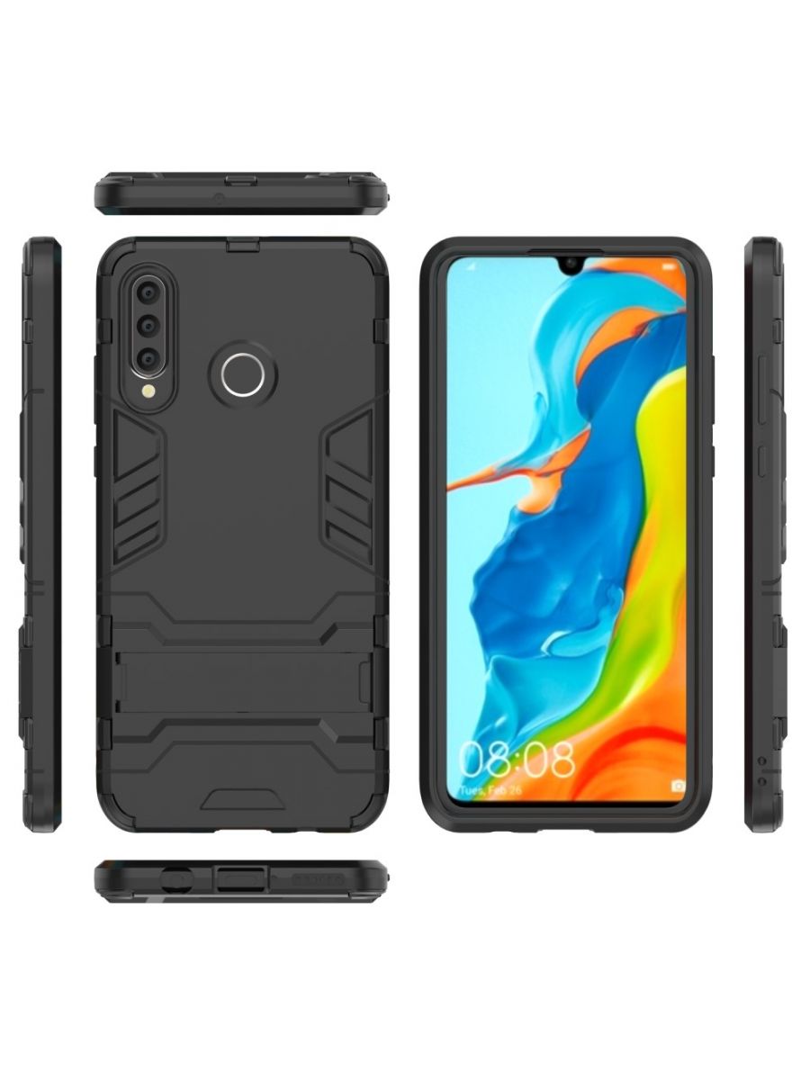 

Brodef IRON Противоударный с подставкой чехол для Huawei P30 Lite Черный