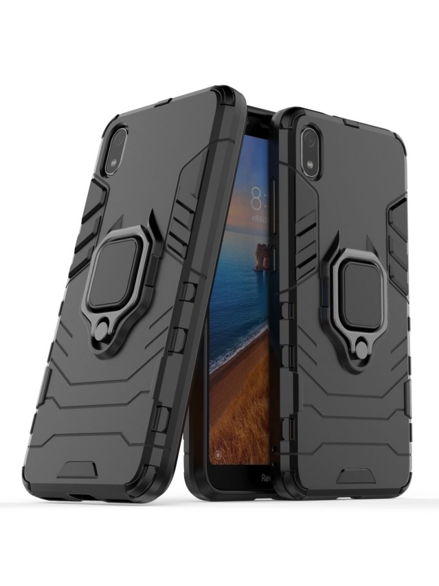 

Brodef Ring Противоударный чехол с кольцом для Xiaomi Redmi 7A черный