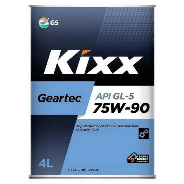 Трансмиссионное масло KIXX Geartec GL-5 75W-90 Полусинтетическое 4л