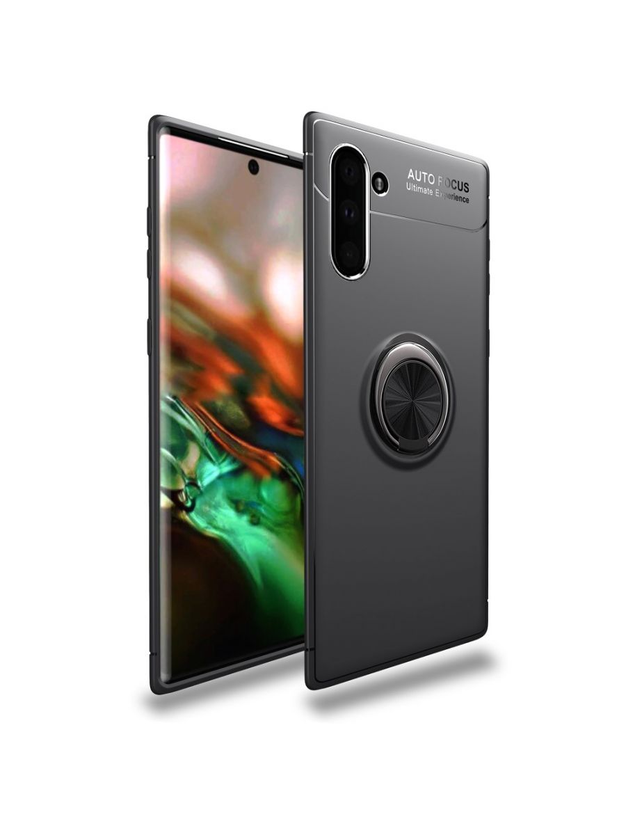 

Brodef Revolve Силиконовый чехол с кольцом для Samsung Galaxy Note 10 Черный