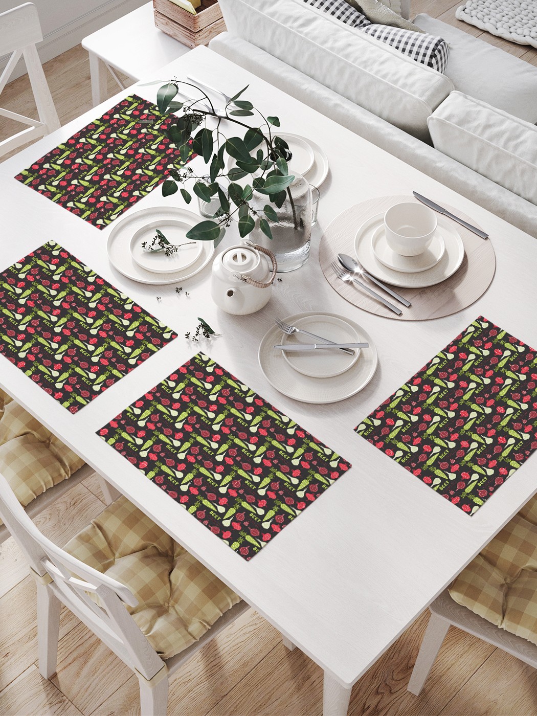 фото Комплект салфеток joyarty "овощной набор" для сервировки стола (32х46 см, 4 шт.)