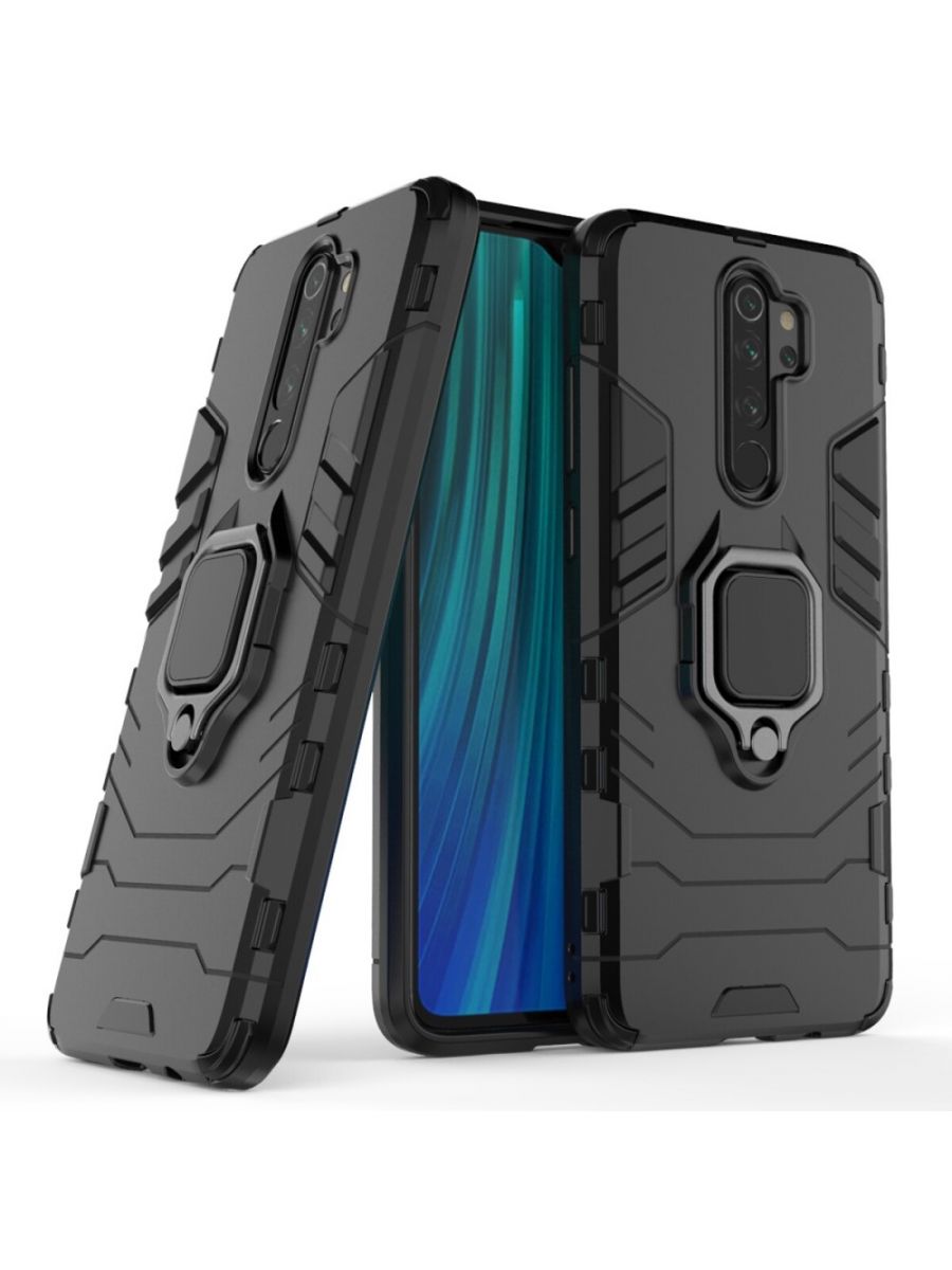 

Brodef Ring Противоударный с подставкой чехол для Xiaomi Redmi Note 8 Pro Черный