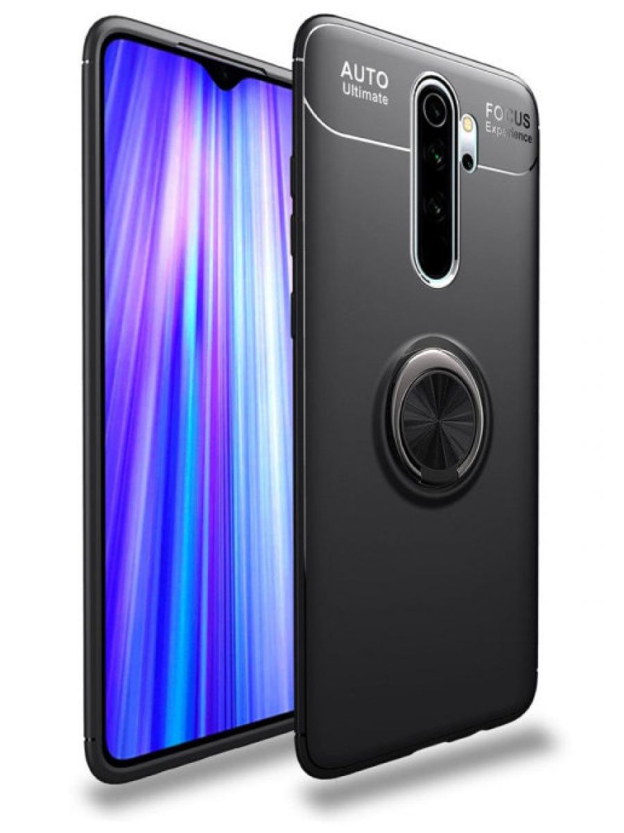 

Brodef Revolve Силиконовый чехол с кольцом для Xiaomi Redmi Note 8 Pro Черный
