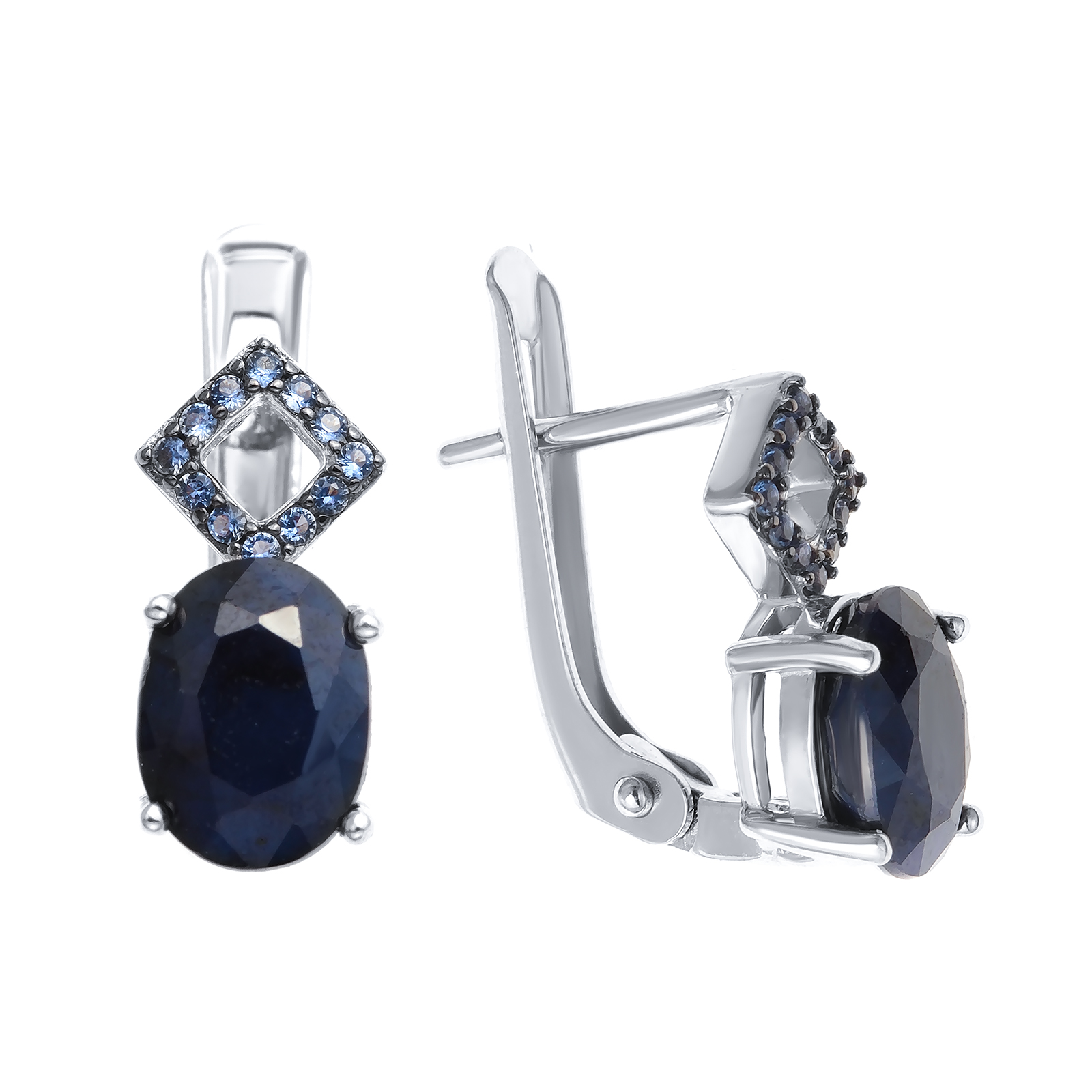 Серьги из серебра с сапфиром/наносапфиром TEOSA E-DRGR00938-SP