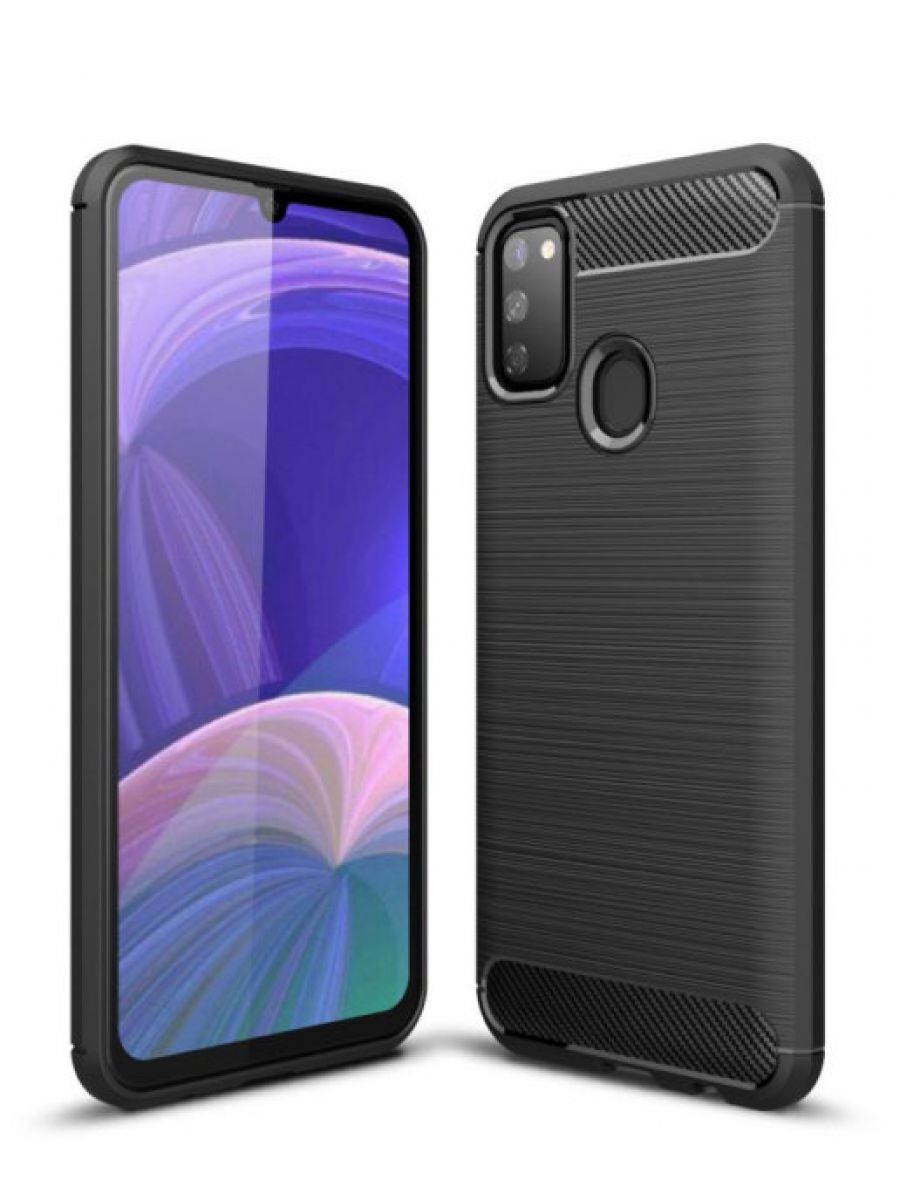 

Brodef Carbon Силиконовый чехол для Samsung Galaxy M30s/Galaxy M21 Черный