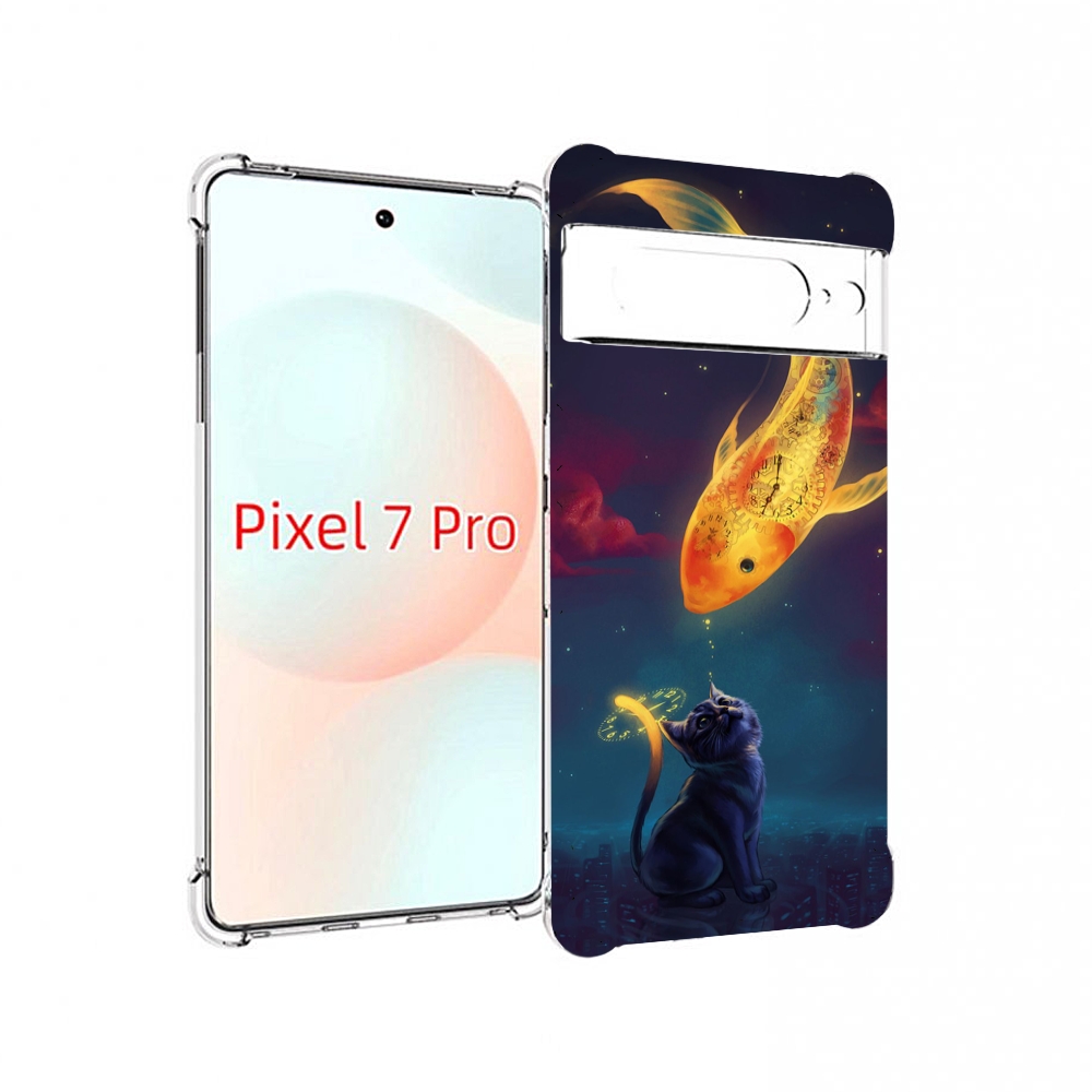 

Чехол Mypads Золотая-Рыбка-Часовая Для Google Pixel 7 Pro, Прозрачный, Tocco