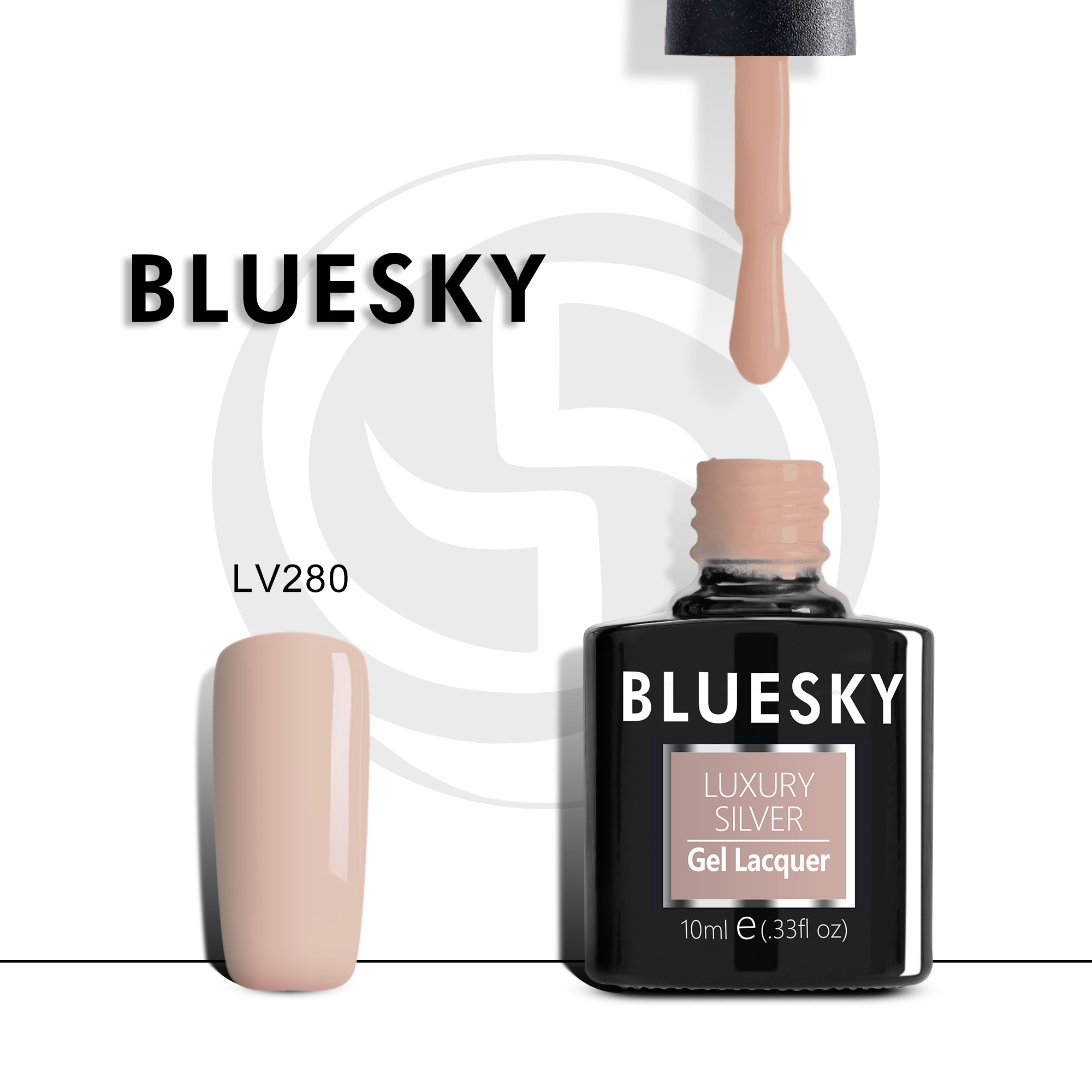 Гель-лак №280 Luxury Silver 10 мл, BLUESKY