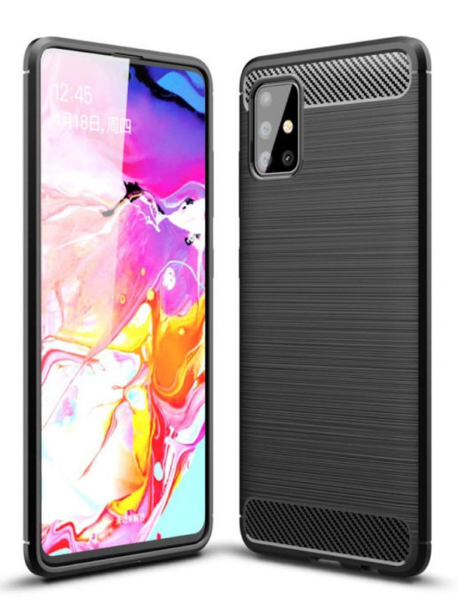 

Brodef Carbon Силиконовый чехол для Samsung Galaxy A51 Черный