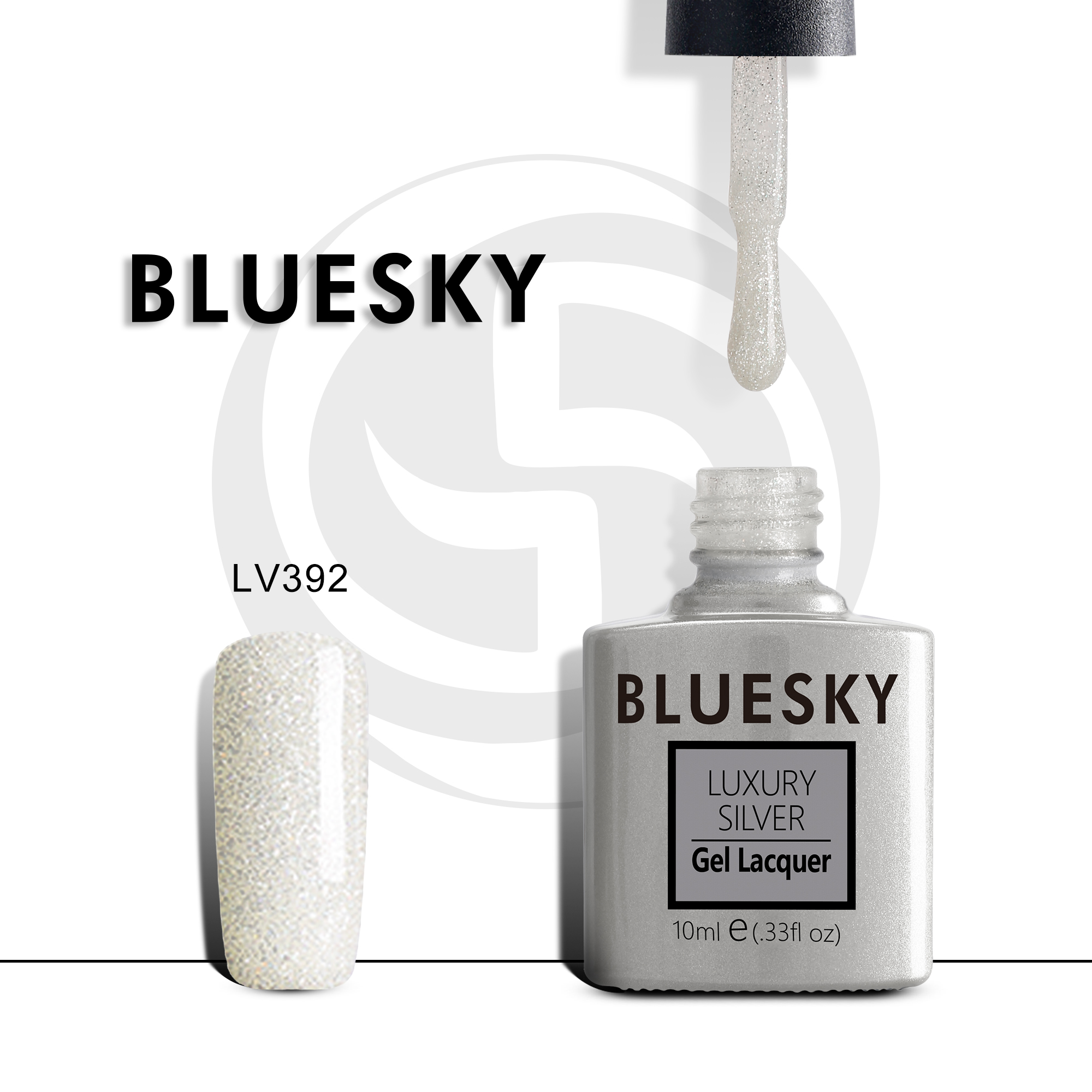 

Гель-лак №392 Luxury Silver 10 мл, BLUESKY