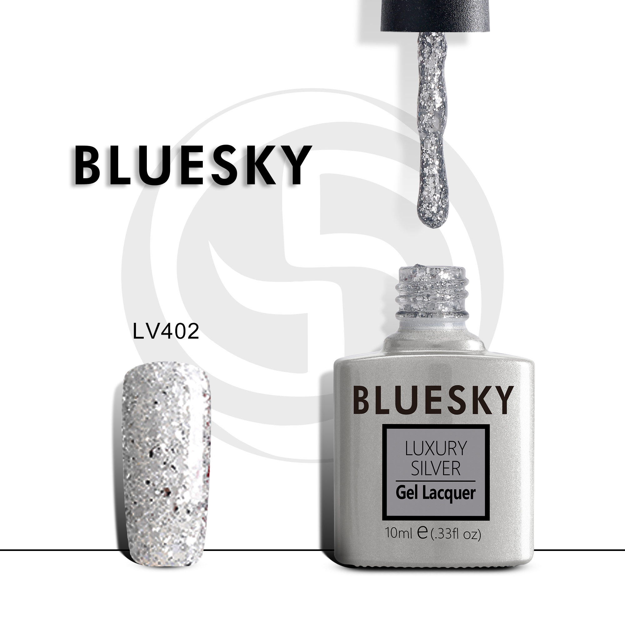 

Гель-лак №402 Luxury Silver 10 мл, BLUESKY