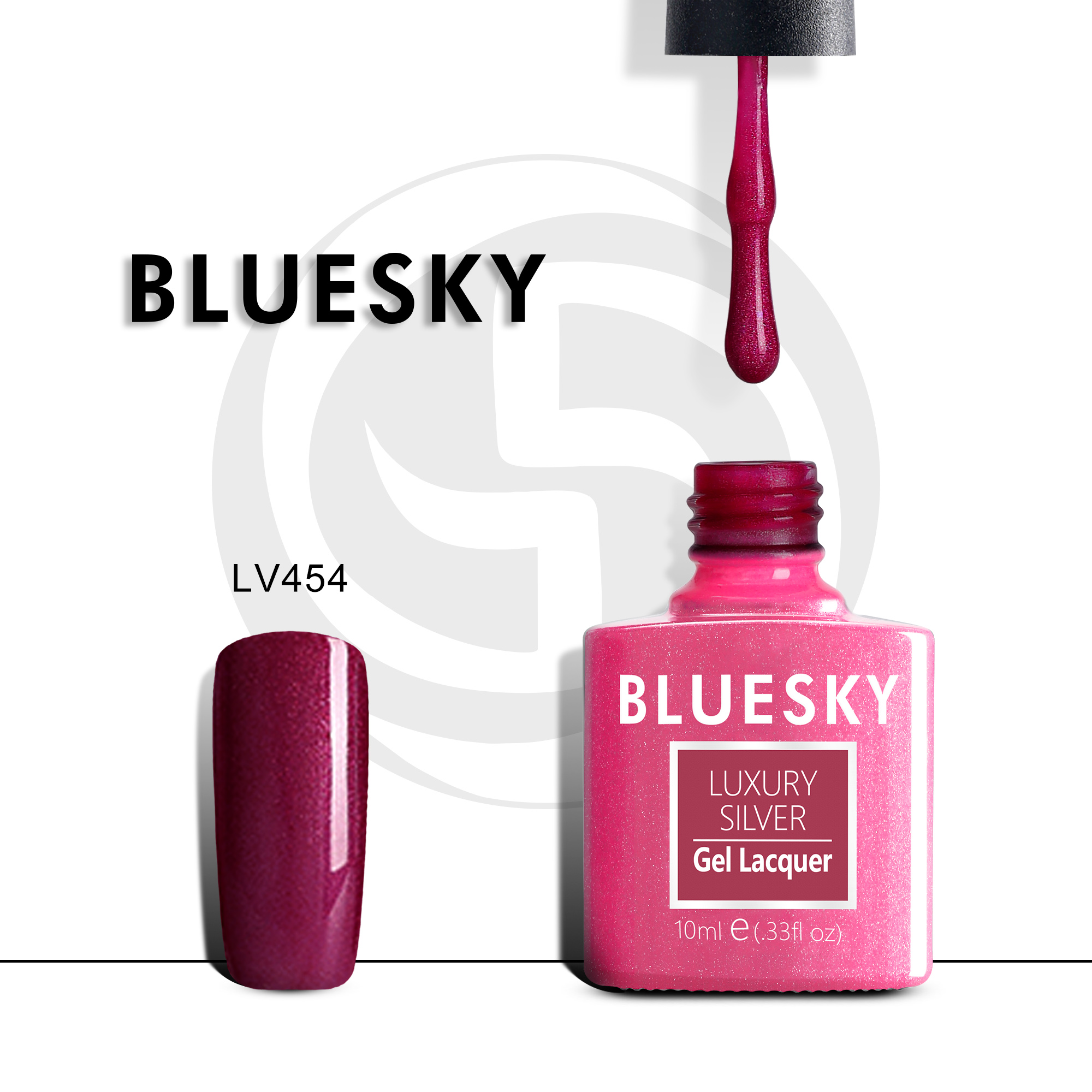 

Гель-лак №454 Luxury Silver 10 мл, BLUESKY