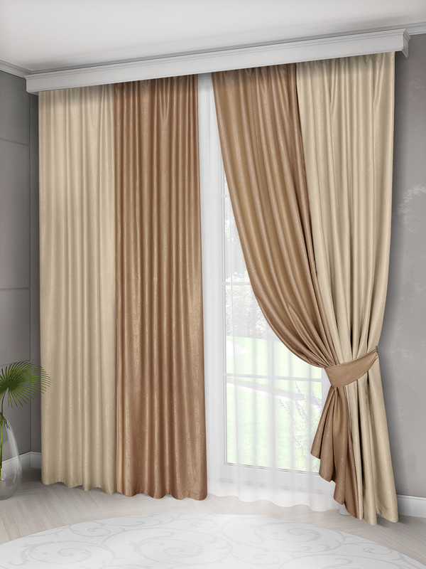 Комплект штор Raccolto Премиум Софт 200*270 2шт. Какао кремовый