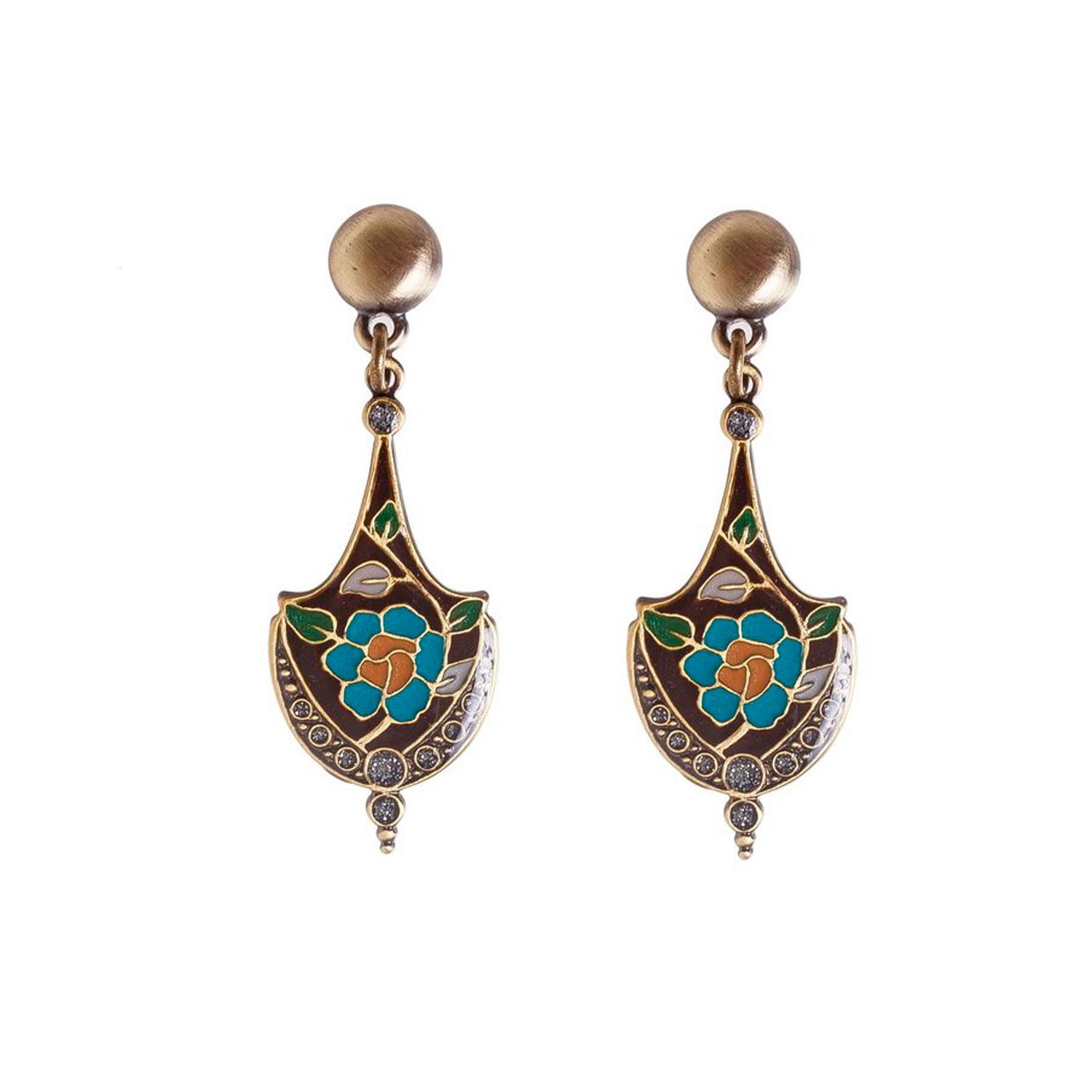

Серьги из бижутерного сплава/бронзы с эмалью Clara Bijoux A77194-4 BR, A77194-4 BR