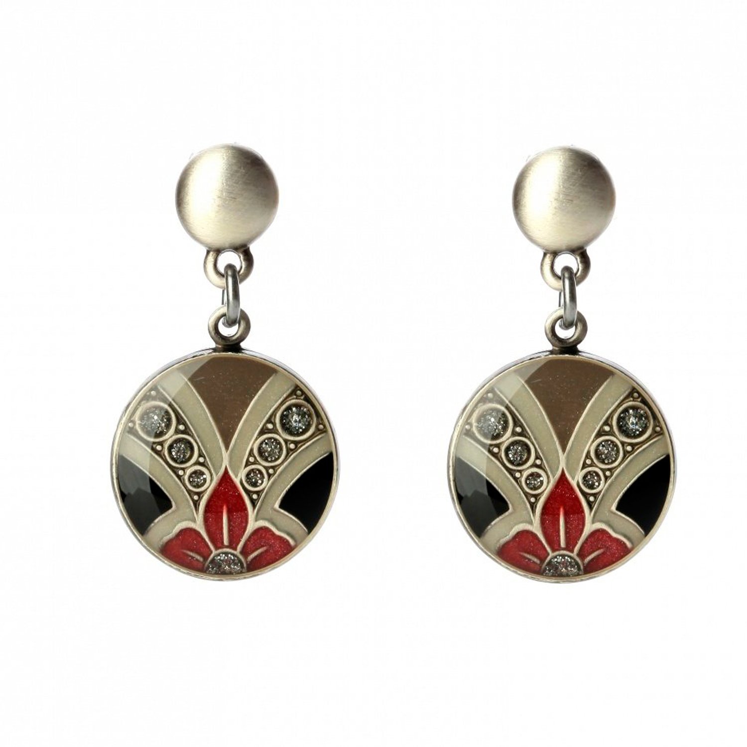 

Серьги из бижутерного сплава/бронзы с эмалью Clara Bijoux A12614.14.T BW, A12614.14.T BW