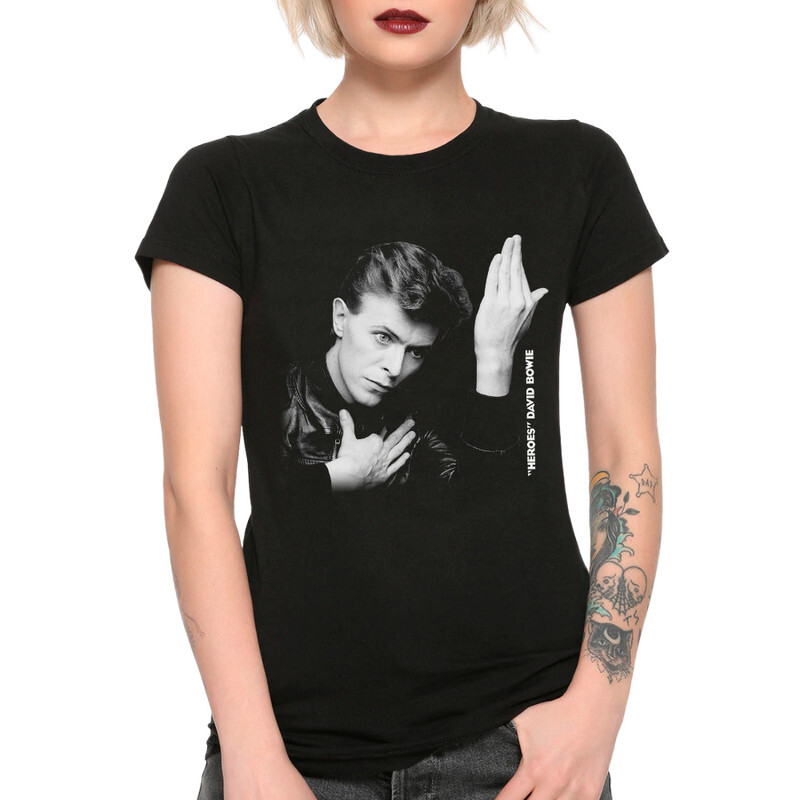 

Футболка женская DS Apparel David Bowie - Heroes 987367-1 черная M, Черный, David Bowie - Heroes 987367-1