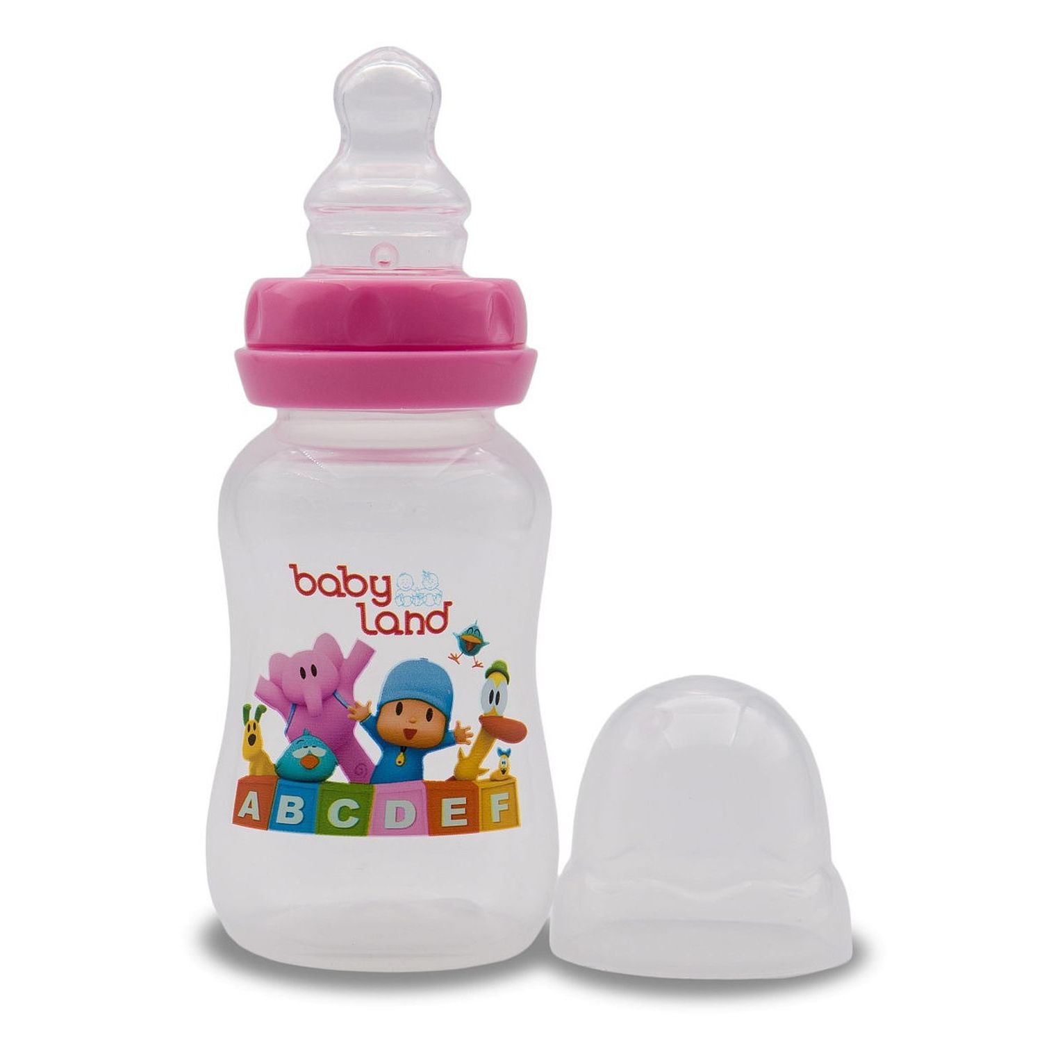 фото Бутылочка babyland поильник, с рождения, 150 мл, розовый baby land