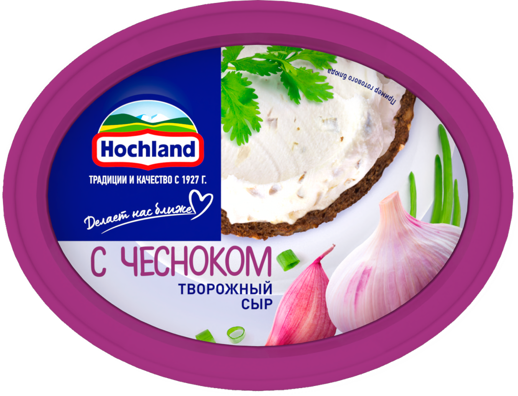 Сыр творожный Hochland с чесноком, 60%, 140 г