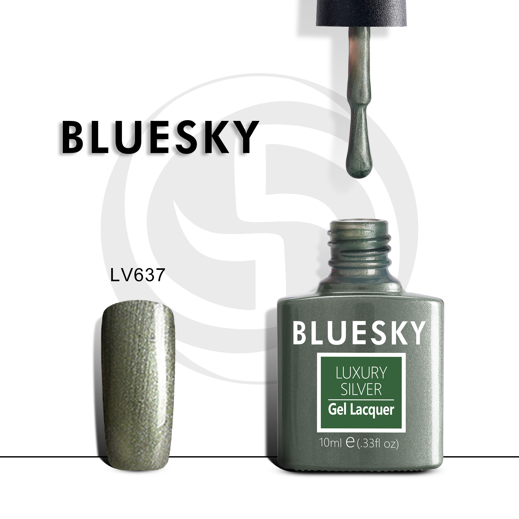 

Гель-лак №637 Luxury Silver 10 мл, BLUESKY