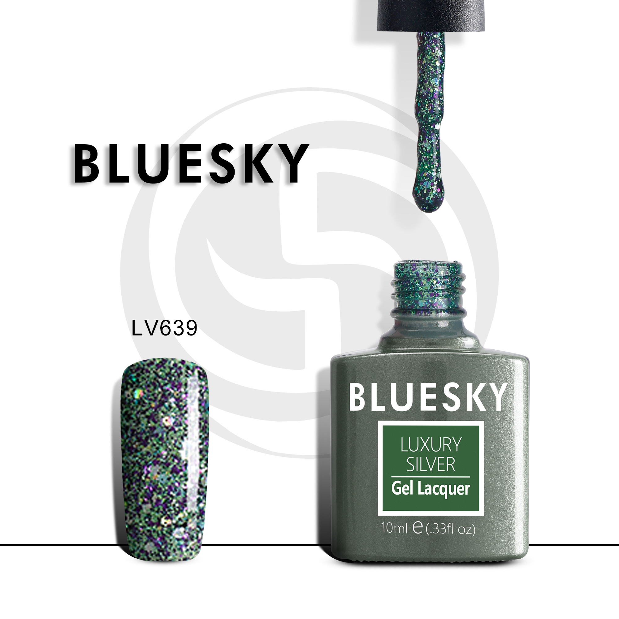 

Гель-лак №639 Luxury Silver 10 мл, BLUESKY