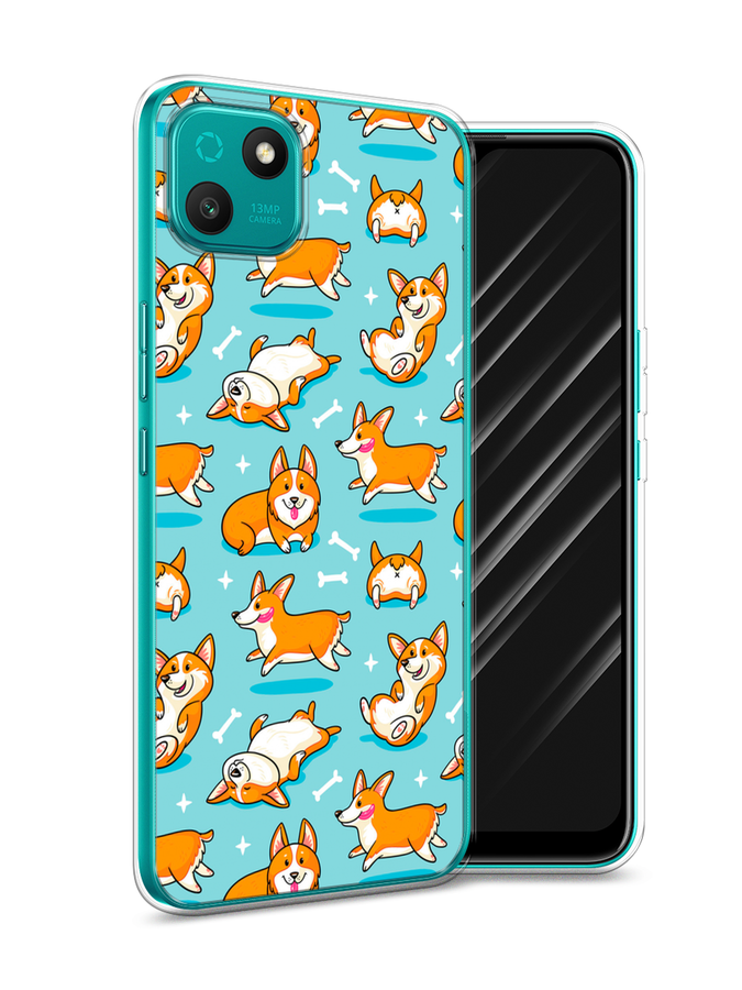 

Чехол Awog на Wiko T10 "Веселые корги", Разноцветный