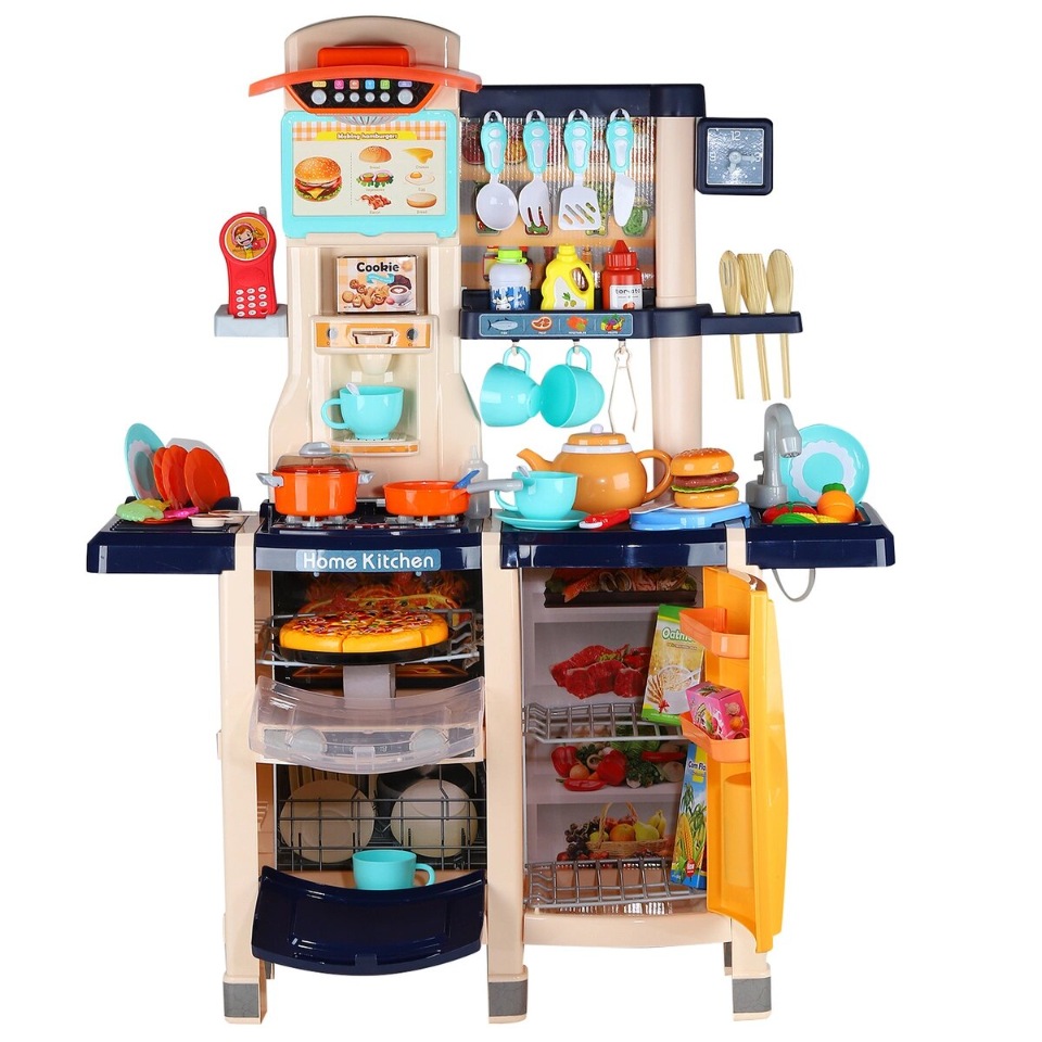 Купить Кухня детская Home Kitchen spraing mist kitchen mjl-89 синяя, 65 предметов,