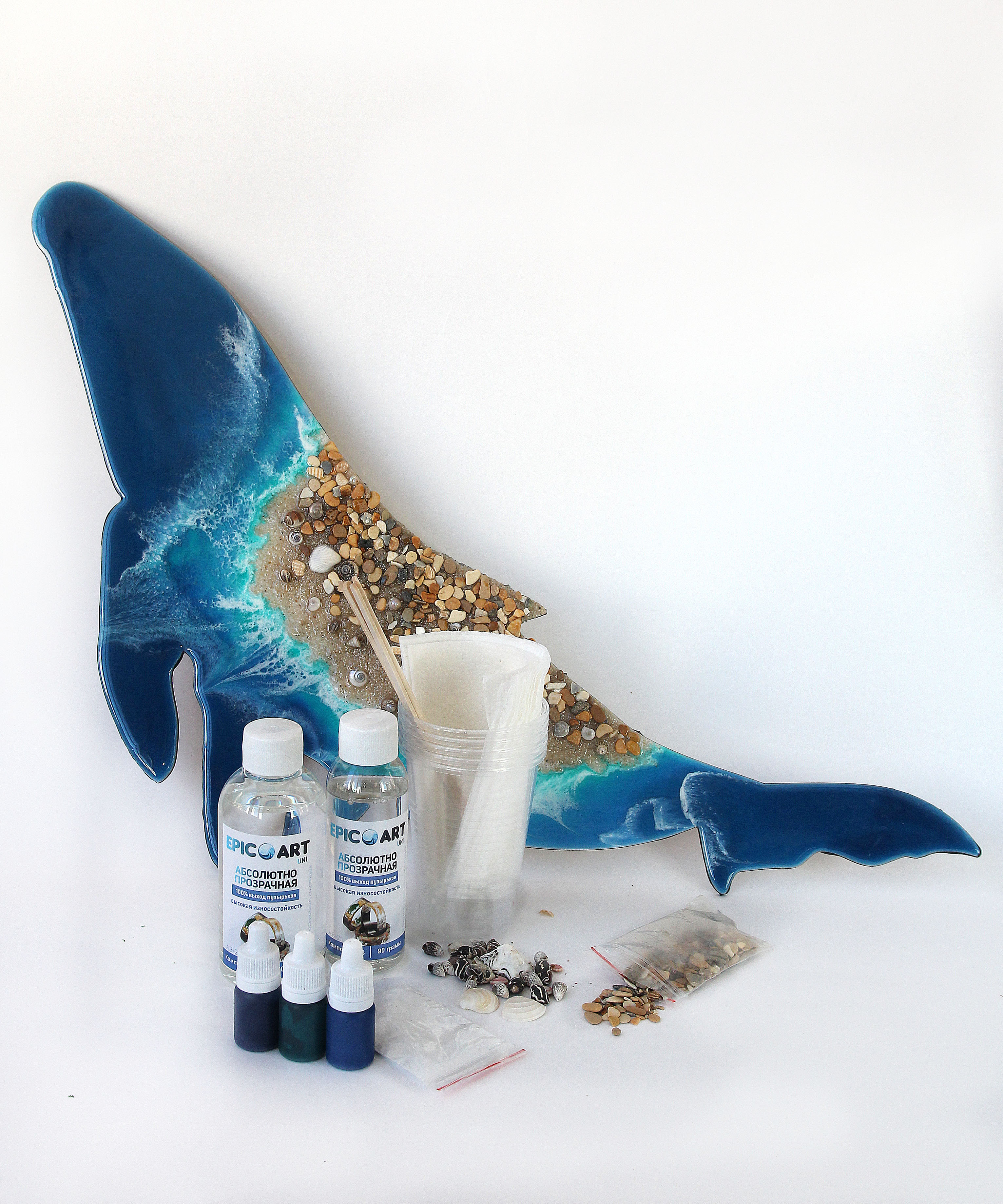 

Творческий набор для рисования эпоксидной смолой resin art Кит-Море epic art kitmore