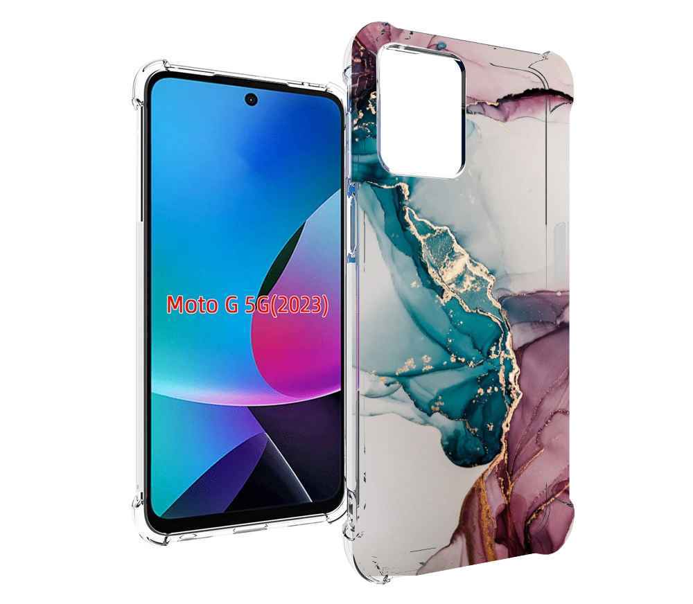 

Чехол MyPads фиолетовый синий краски для MOTO G 5G 2023, Tocco