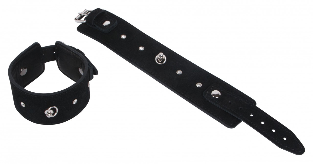 Наручники женские Fire Horse 001-009к замша черный