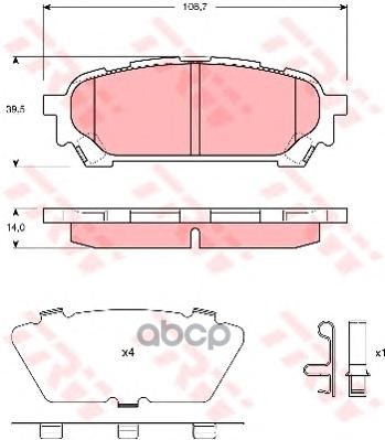 

Колодки дисковые з. subaru impreza 2.0 01> Gdb3395 =1176 01