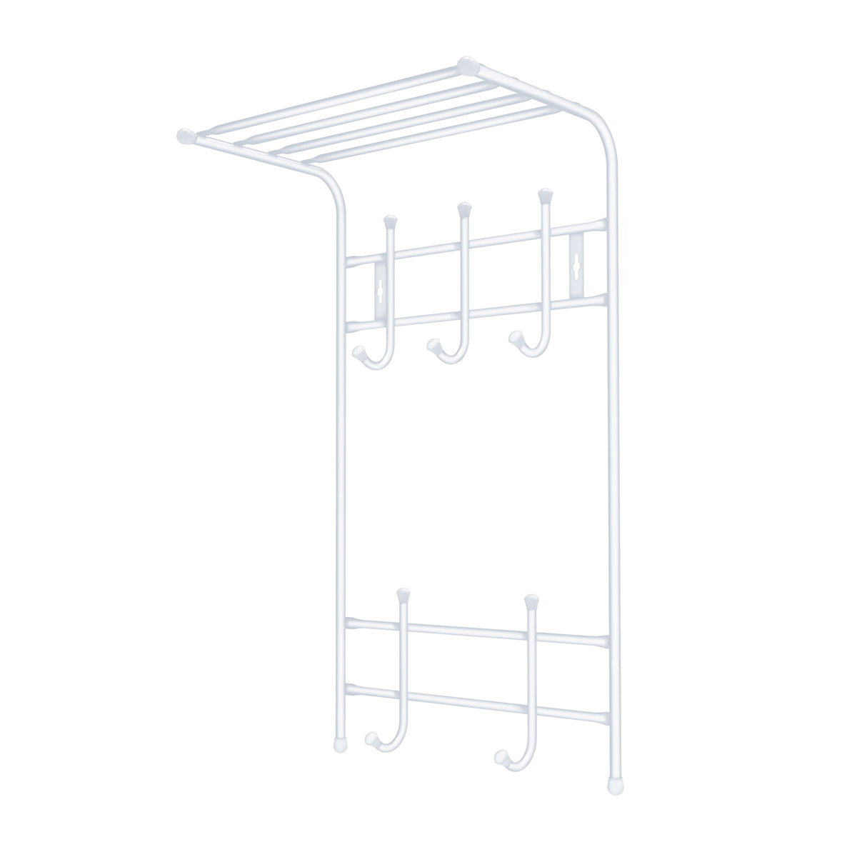 

Вешалка настенная с полкой Nika, 5 крючков, 40x71x27 см, матовый белый