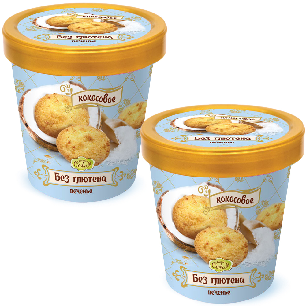 

Печенье Пекарня SOFI без глютена, кокосовое, 130 г х 2 шт