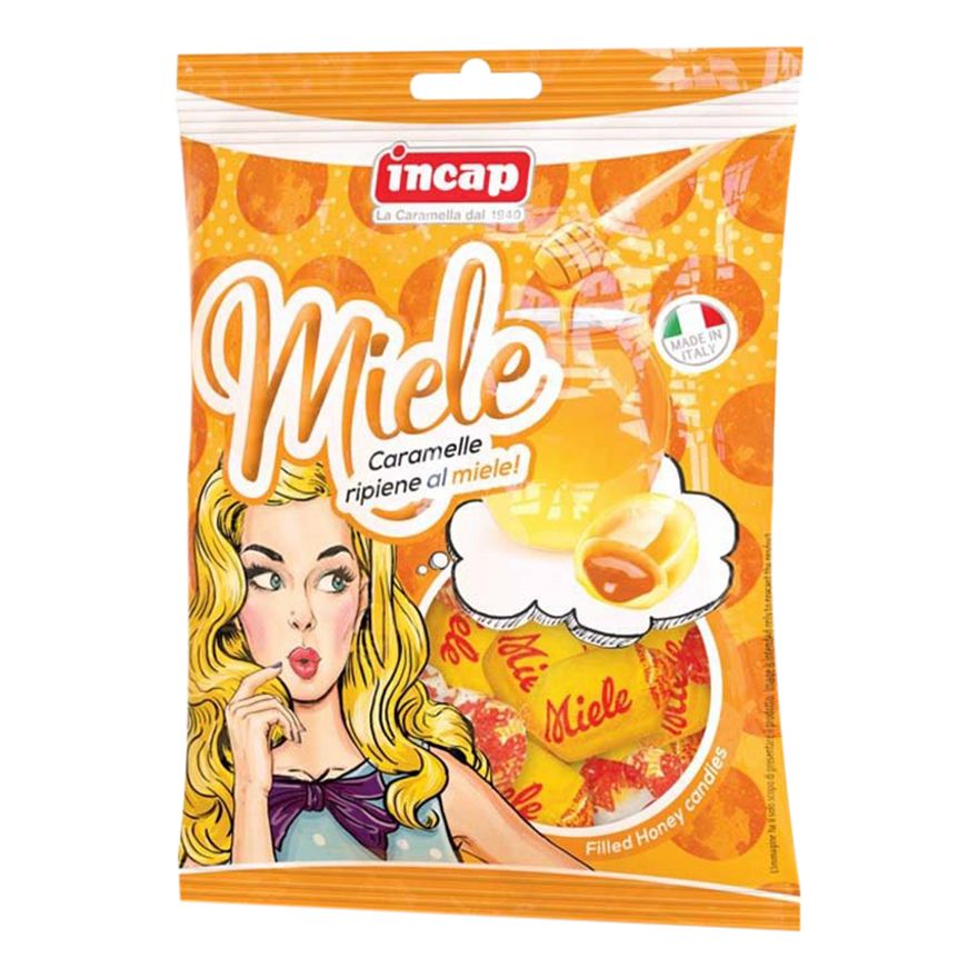 Карамель Incap Bubble Mella с жидкой начинкой со вкусом меда 125 г