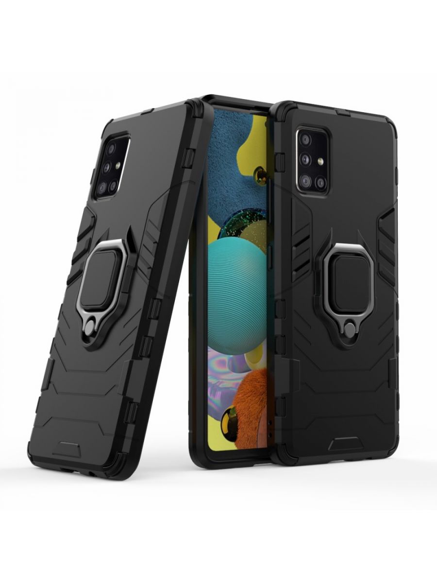 

Brodef Ring Противоударный чехол с кольцом для Samsung Galaxy A51 черный