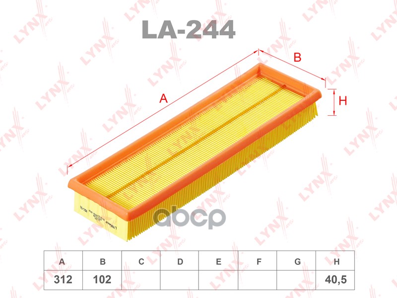 

Фильтр Воздушный La-244 Nsin0019689874 LYNXauto LA244