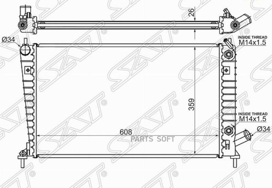 

SAT Радиатор SAAB 9-5 2.0T/2.3T 97-10