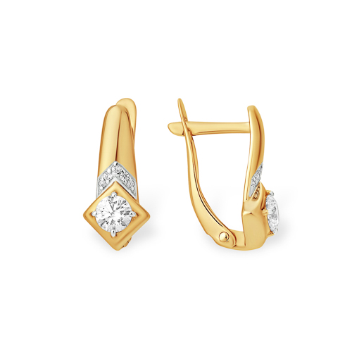 

Серьги из красного золота ЯХОНТ Золотой 181969, фианит/Swarovski, 181969