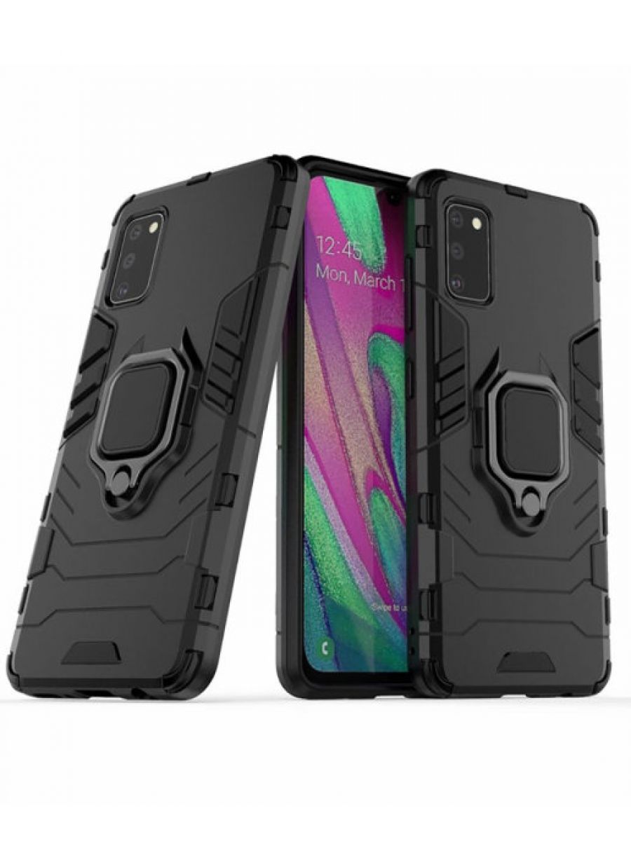 

Brodef Ring Противоударный чехол с кольцом для Samsung Galaxy A41 черный