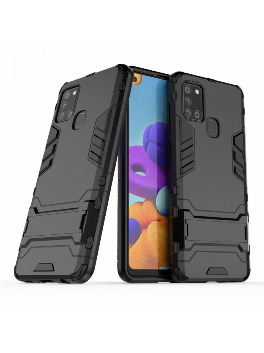 

Brodef Ring Противоударный чехол с кольцом для Samsung Galaxy A21s черный