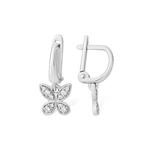 

Серьги из серебра с фианитом Яхонт Ювелирный 182282, 182282