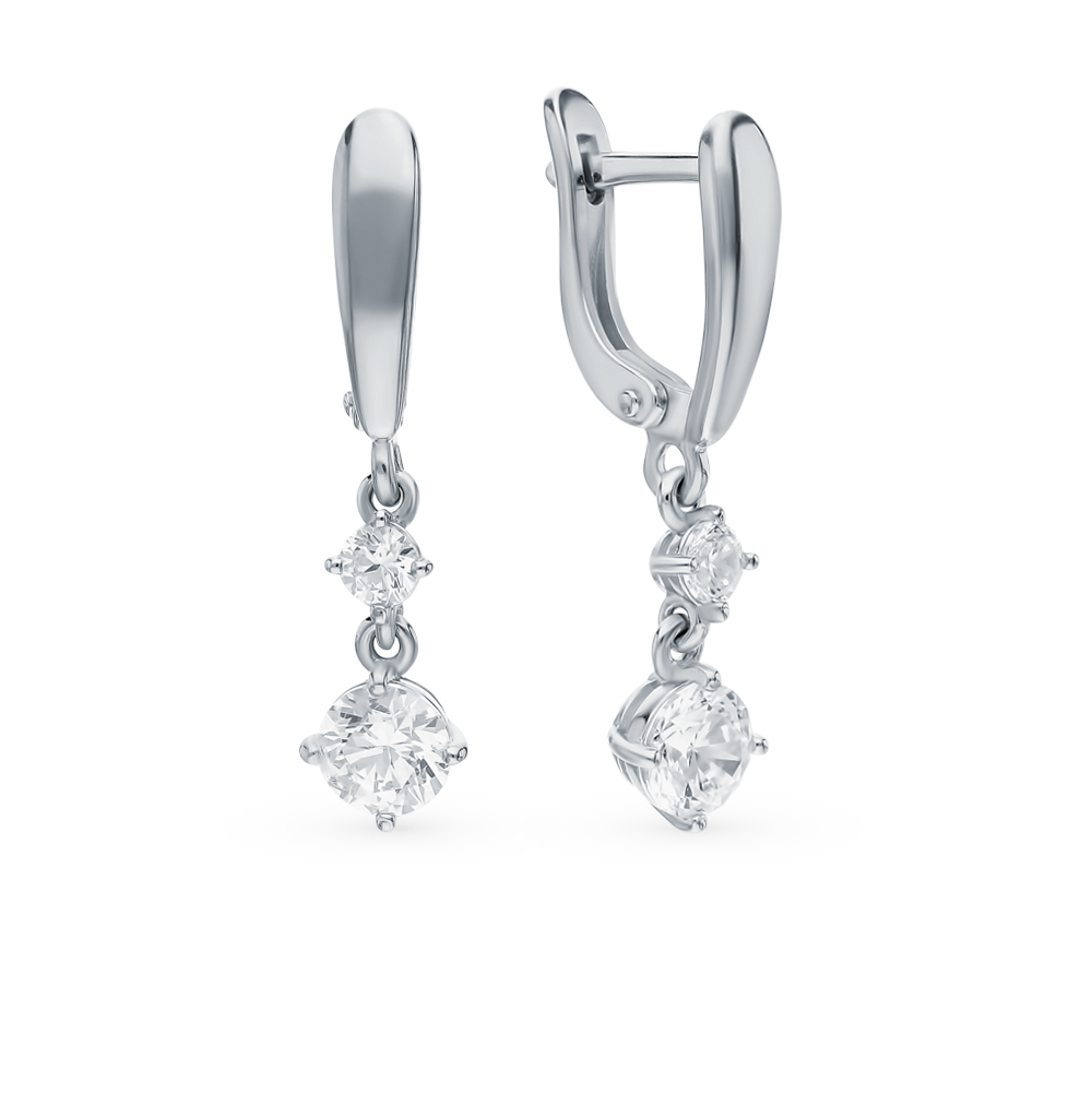 

Серьги подвески из серебра ЯХОНТ Золотой 182301, фианит, 182301
