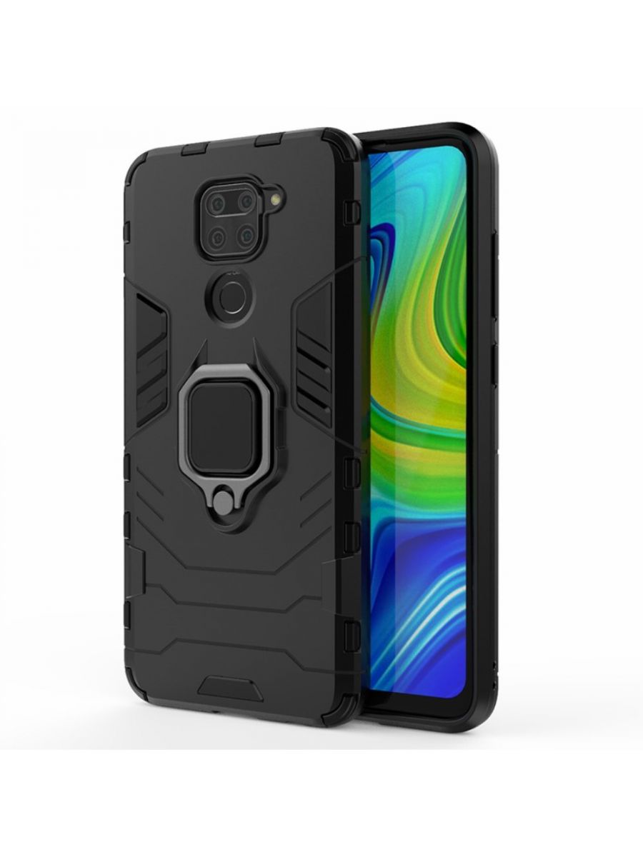 

Brodef Ring Противоударный чехол с кольцом для Xiaomi Redmi Note 9 черный