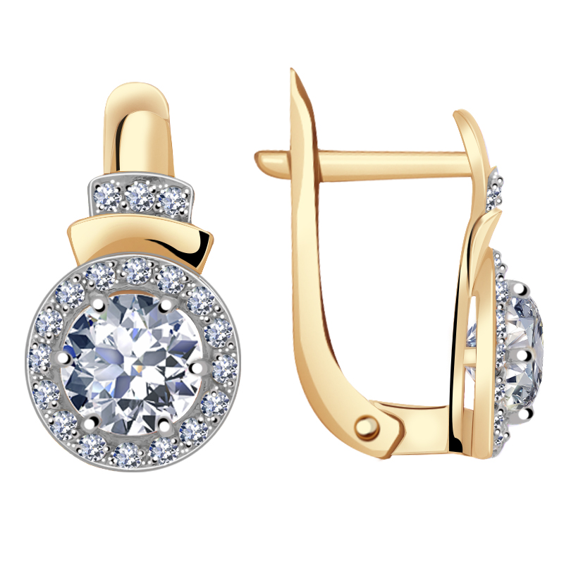 

Серьги из желтого золота со swarovski Яхонт Ювелирный 182544, 182544